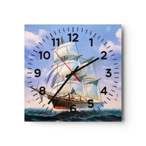 Reloj de pared - Reloj de vidrio - Orgulloso con el viento - 30x30 cm