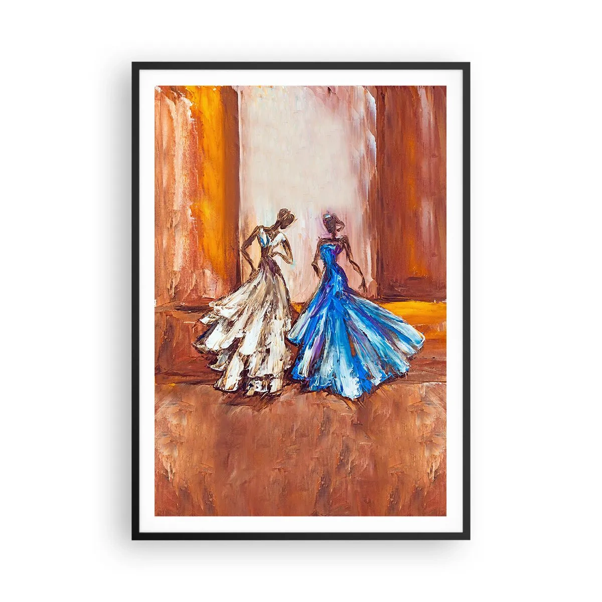 Póster en marco negro - Un elegante dúo - 70x100 cm