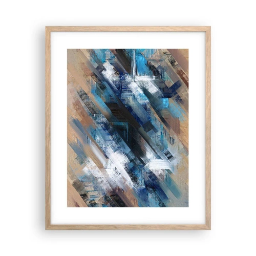 Póster en marco roble claro - En una inclinación azul - 40x50 cm