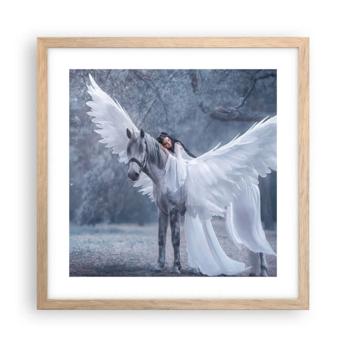 Póster en marco roble claro - Un momento de inspiración - 40x40 cm