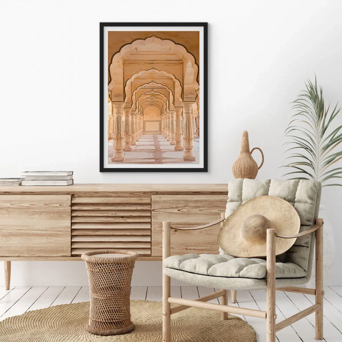 Póster en marco negro - Simetría oriental - 50x70cm - En el palacio del sultán - Decoración de pared moderna para salón y dormitorio ARTTOR