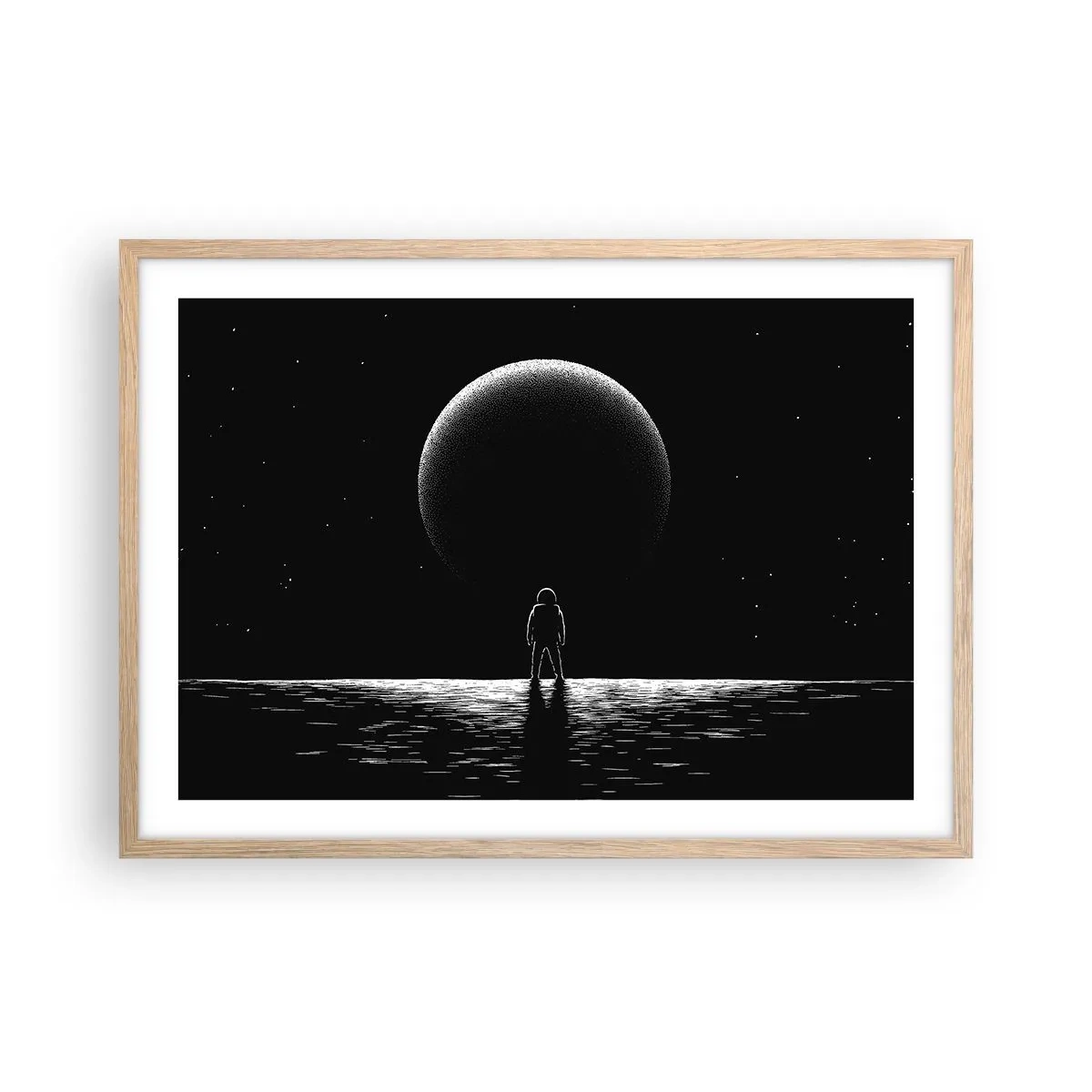 Póster en marco roble claro - Cara a cara - 70x50 cm