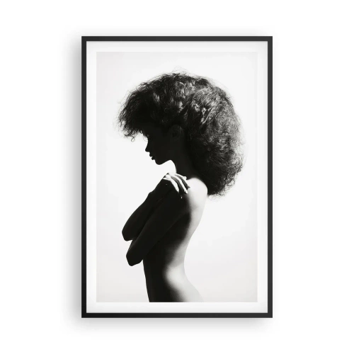 Póster en marco negro - Como una flor en un tallo delgado - 61x91 cm