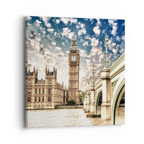 Cuadro sobre lienzo - Impresión de Imagen - Nubes sobre el Támesis - 30x30 cm