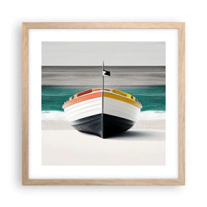 Póster en marco roble claro - En su lugar exacto - 40x40 cm