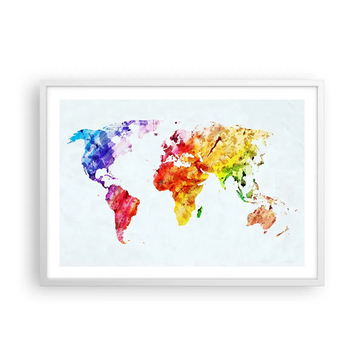 Póster en marco blanco - Todos los colores del mundo - 70x50 cm
