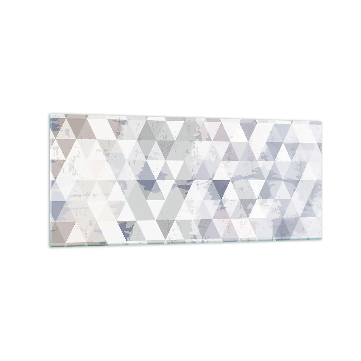 Cuadro sobre vidrio - Impresiones sobre Vidrio - Patrón de triángulo geométrico en tonos pastel - 120x50cm - A ritmo de triángulo - Decoración de pared moderna para salón y dormitorio ARTTOR
