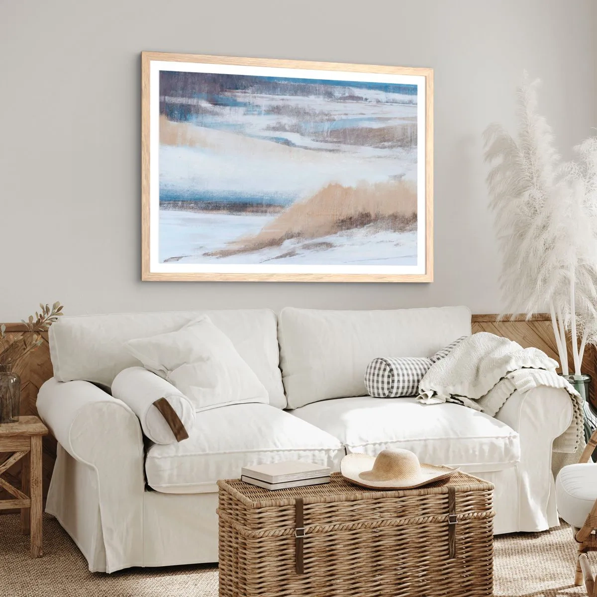 Póster en marco roble claro - Composición invernal - 100x70 cm