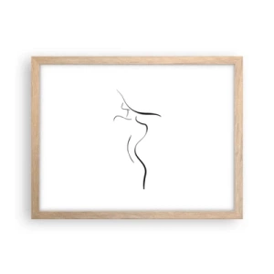 Póster en marco roble claro - Escurridiza como una ola - 40x30 cm