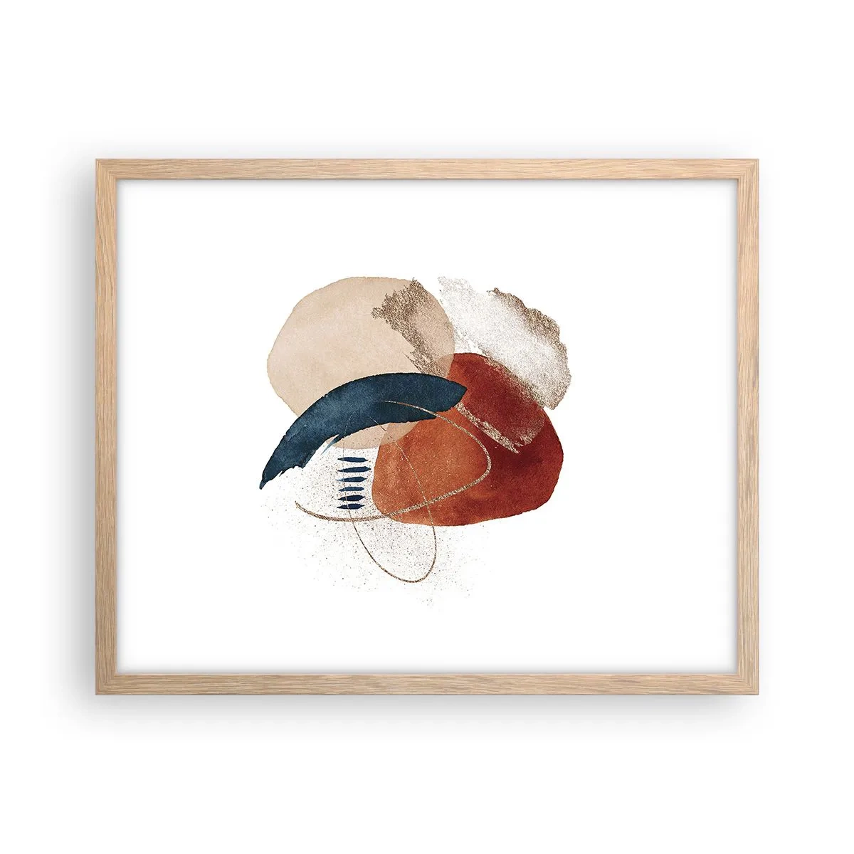 Póster en marco roble claro - Composición ovalada - 50x40 cm