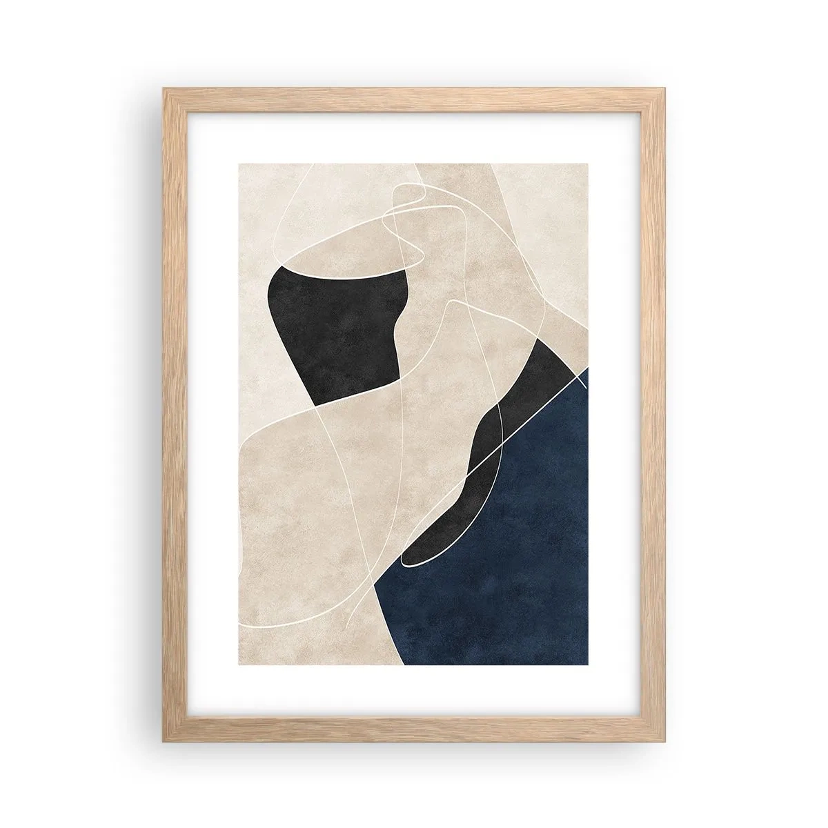 Póster en marco roble claro - Composición abstracta - contraste de colores - 30x40 cm