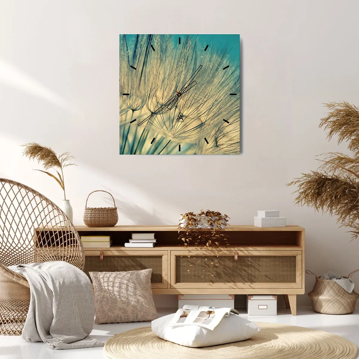 Reloj de pared - Reloj de vidrio - Esperando el viento - 40x40 cm