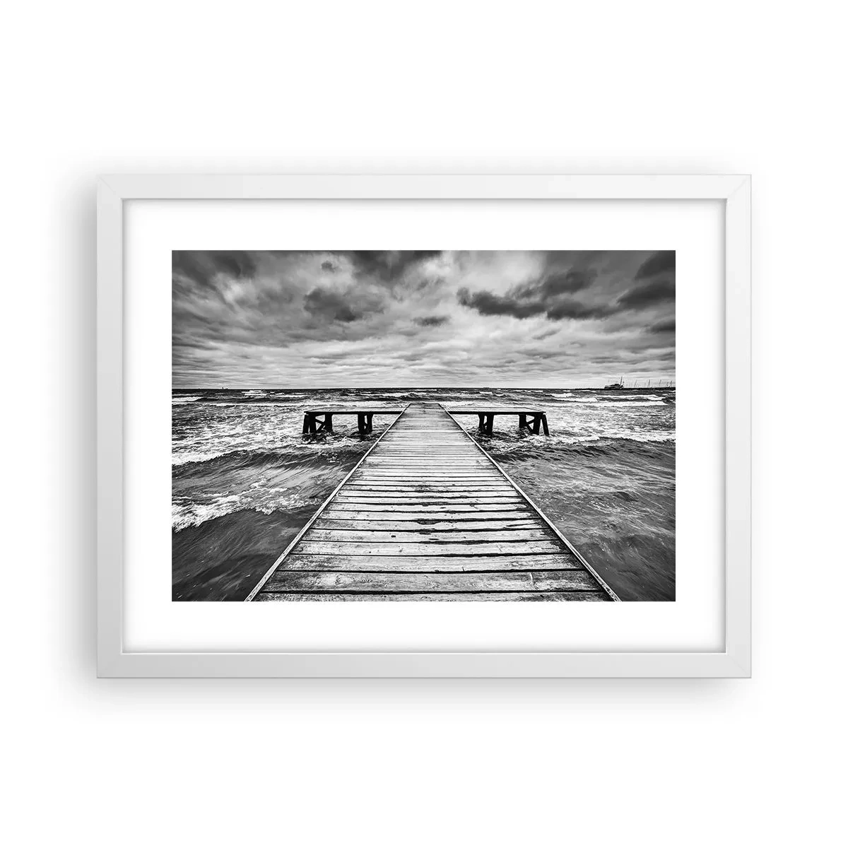 Póster en marco blanco - Estoy esperando que sople el viento... - 40x30 cm