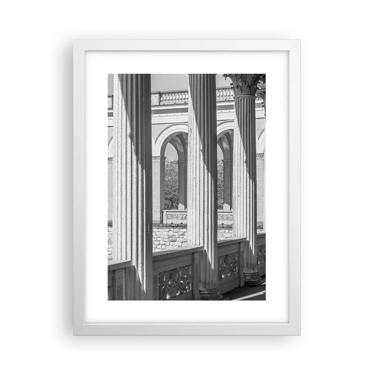 Póster en marco blanco - Galería soleada - 30x40 cm