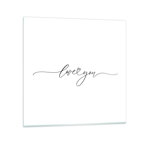 Cuadro sobre vidrio - Impresiones sobre Vidrio - Negro sobre blanco - 50x50 cm