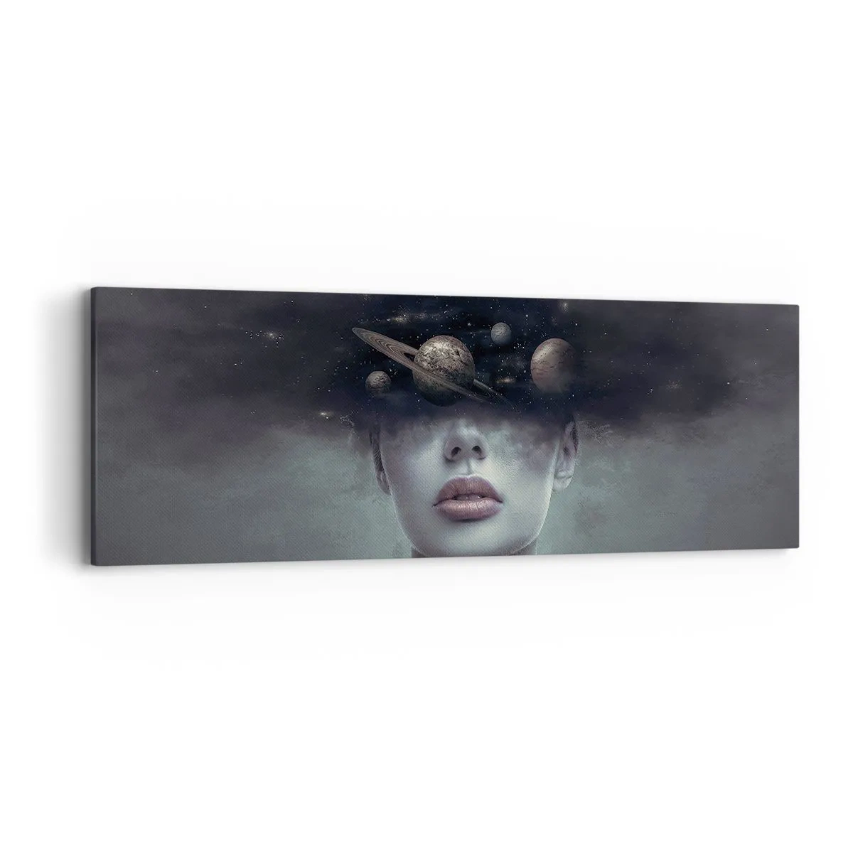 Cuadro sobre lienzo - Impresión de Imagen - Y los planetas sienten... - 90x30 cm