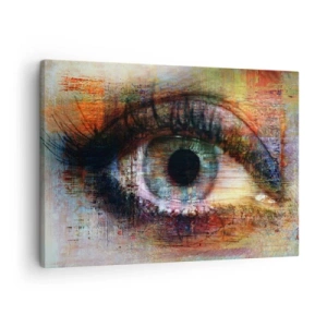 Cuadro sobre lienzo - Impresión de Imagen - Ojo artístico en abstracción multicolor - 70x50cm - Puedes mirar en el alma - Decoración de pared moderna para salón y dormitorio ARTTOR