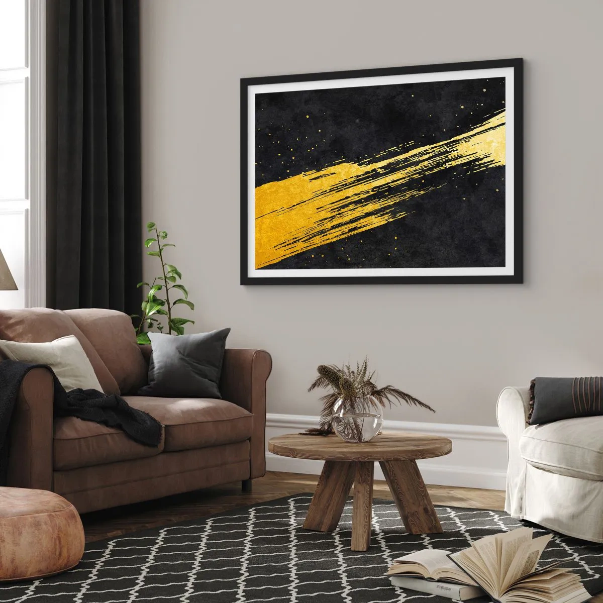 Póster en marco negro - Saltar al hiperespacio - 40x30 cm