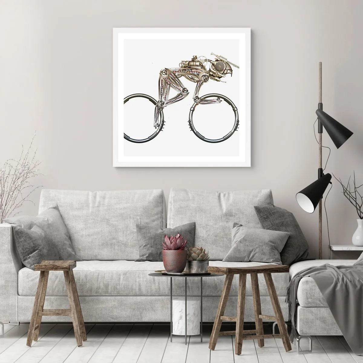 Póster en marco blanco - Una magnífica máquina - 50x50 cm