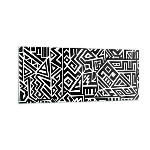 Cuadro sobre vidrio - Impresiones sobre Vidrio - Composición precolombina - 100x40 cm