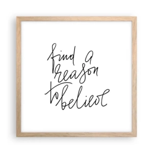 Póster en marco roble claro - Es posible - 40x40 cm