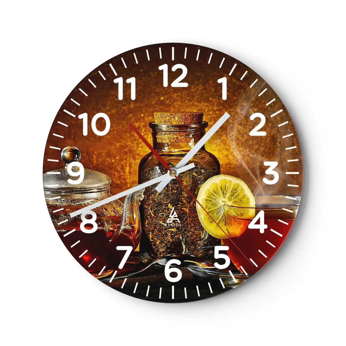 Reloj de pared - Reloj de vidrio - Al estilo de los maestros holandeses - 30x30 cm