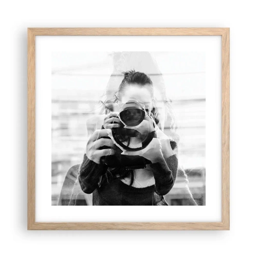 Póster en marco roble claro - Creador y creación - 40x40 cm