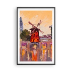 Póster en marco negro - Iconos parisinos - Moulin Rouge - 61x91 cm