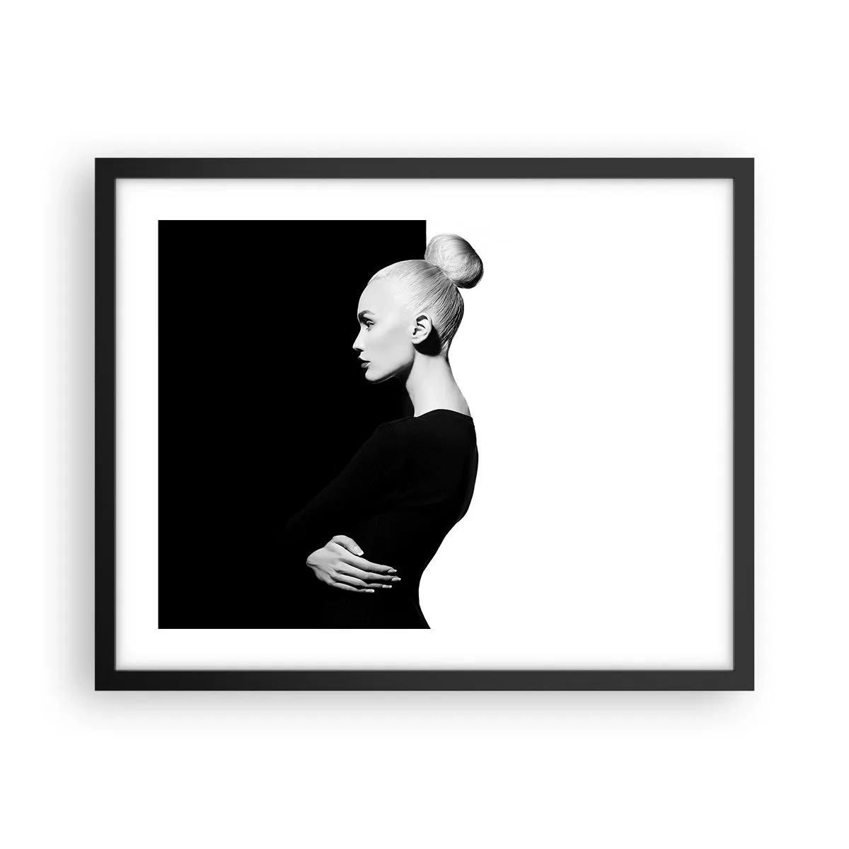 Póster en marco negro - Simplemente femenina - 50x40 cm
