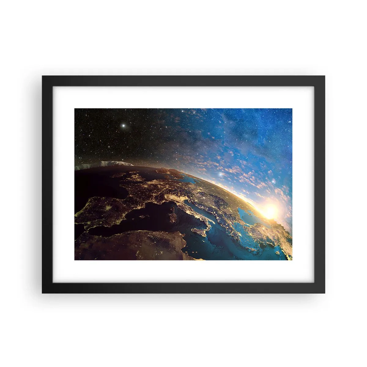 Póster en marco negro - Mirémonos a nosotros mismos desde la distancia - 40x30 cm