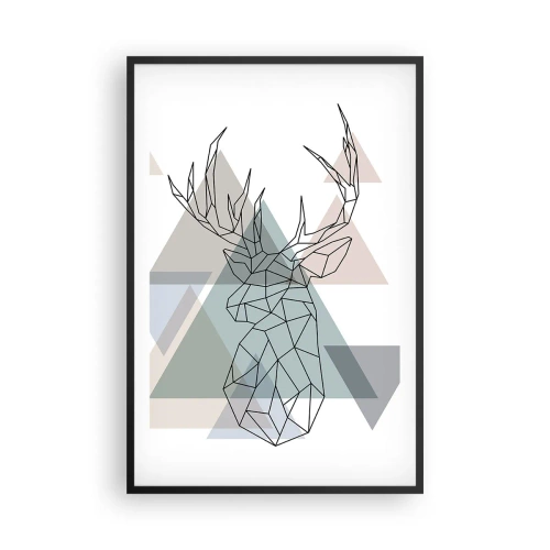 Póster en marco negro - En un bosque geométrico - 61x91 cm
