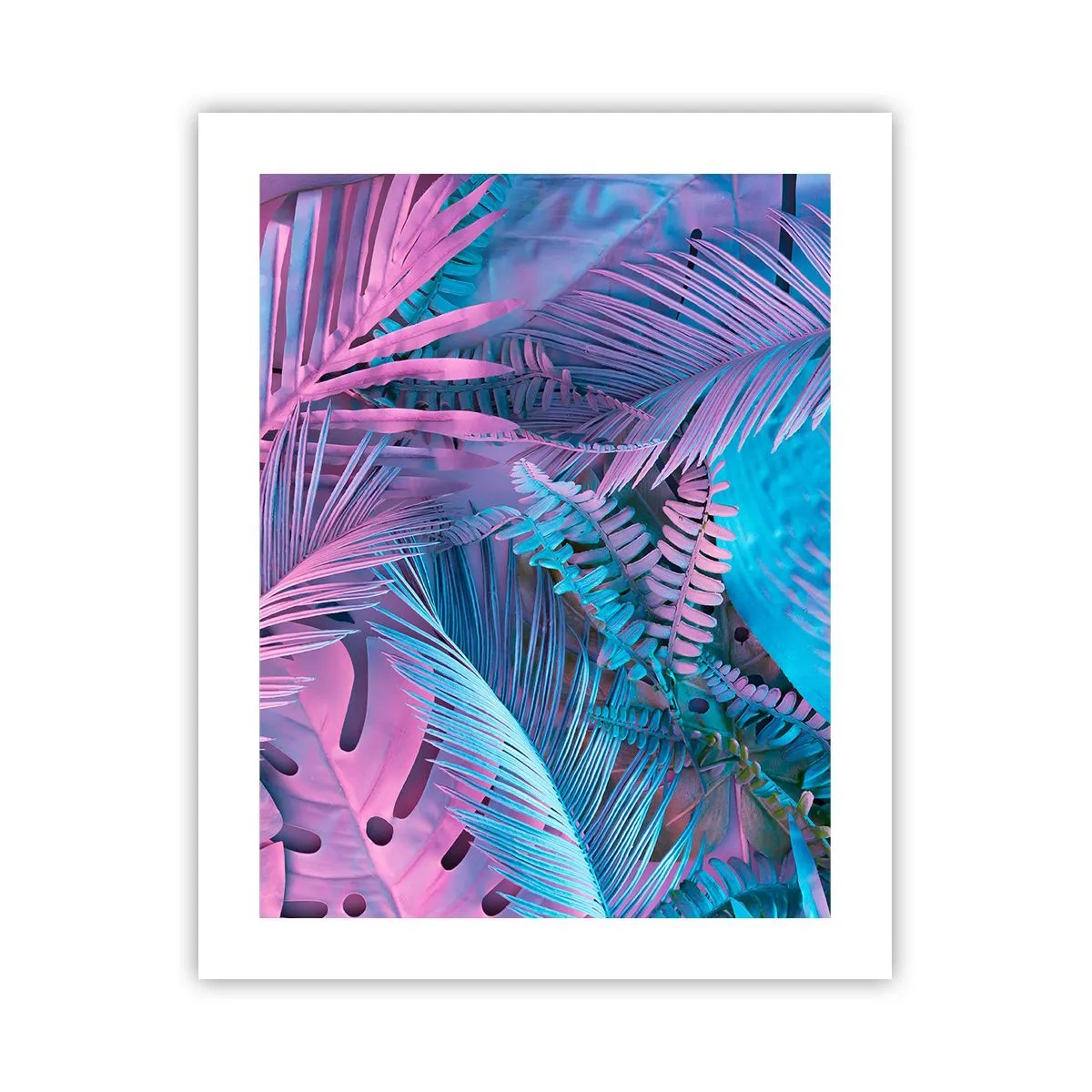 Póster - Trópicos en rosa y azul - 40x50 cm