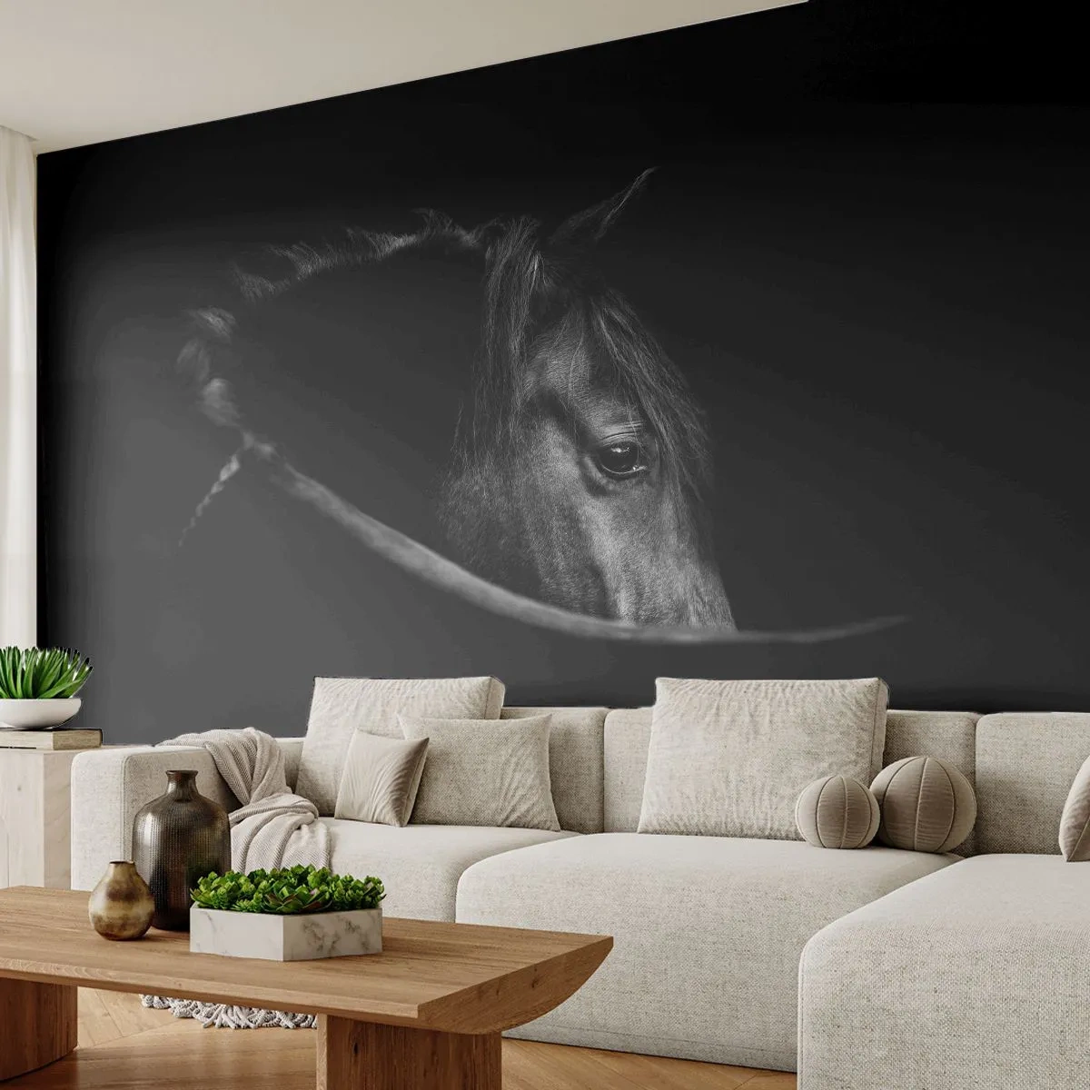 Fotomural Autadhesivo Deluxe Sticker - Príncipe negro - Caballo, Animal, Artístico - 250x175 cm