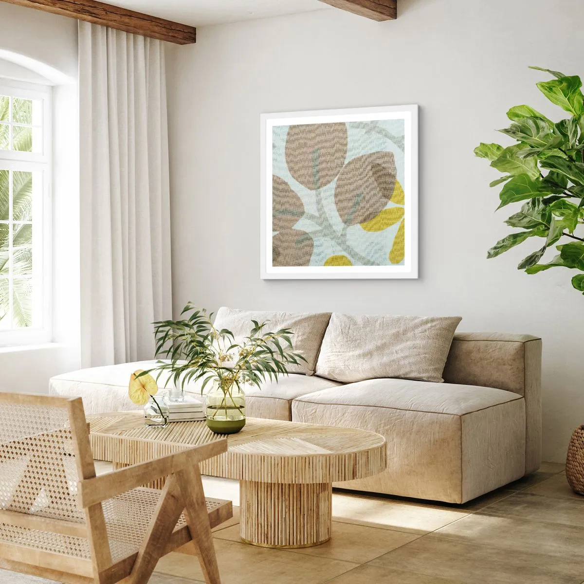 Póster en marco blanco - Composición a pleno sol - 30x30 cm