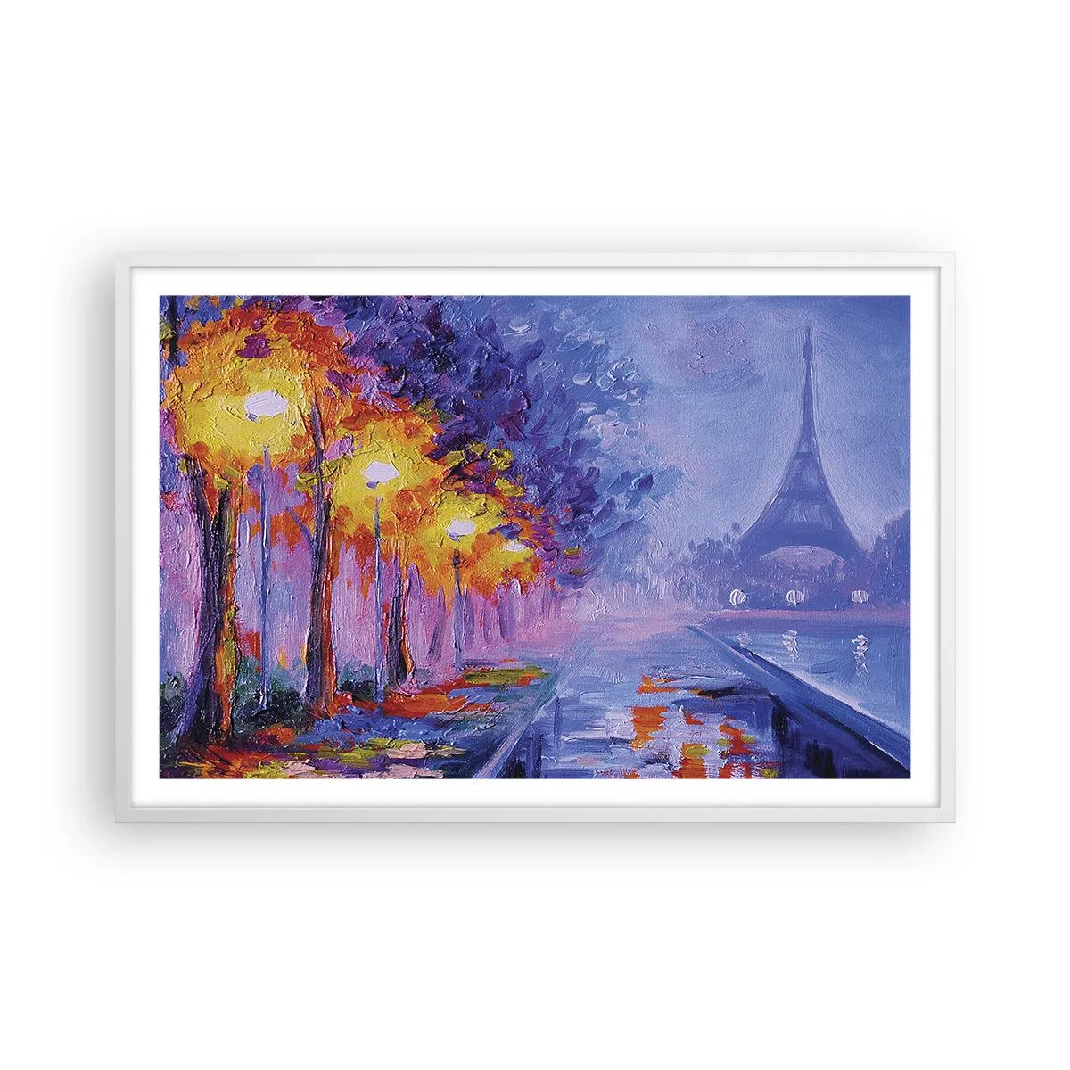 Póster en marco blanco - Un paseo de ensueño - 91x61 cm