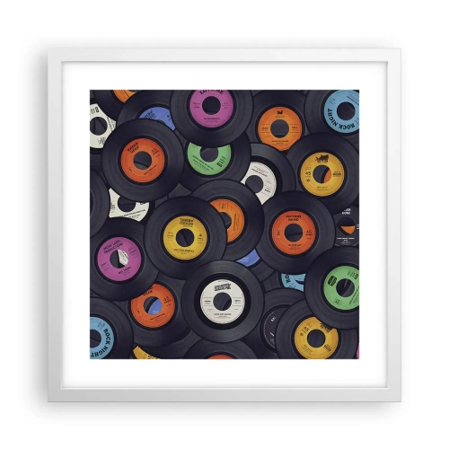 Póster en marco blanco - Colores de los clásicos - 40x40 cm