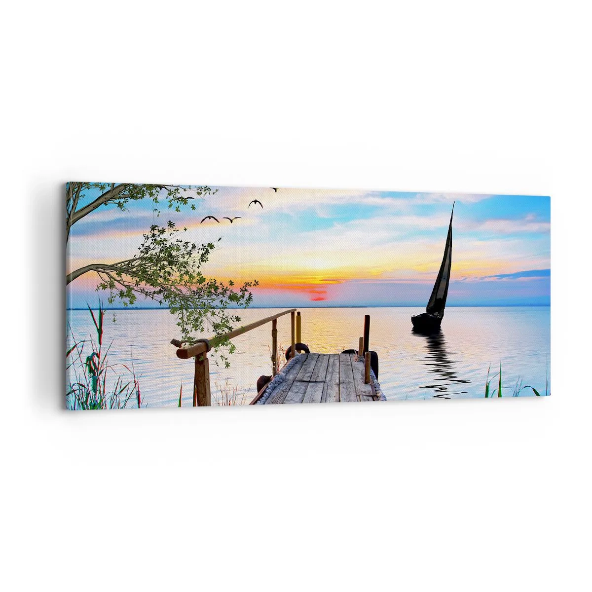 Cuadro sobre lienzo - Impresión de Imagen - Que llegue la noche - 100x40 cm