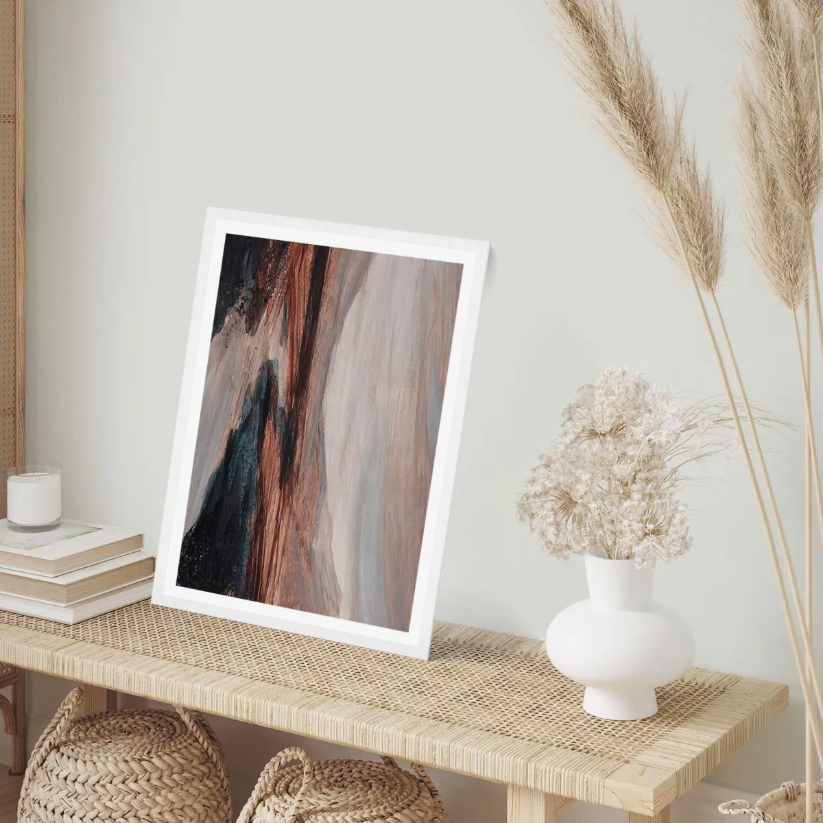 Póster en marco blanco - Valle apacible - 50x70 cm