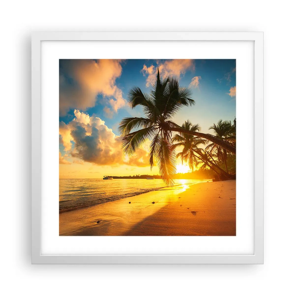 Póster en marco blanco - Un sueño caribeño - 40x40 cm