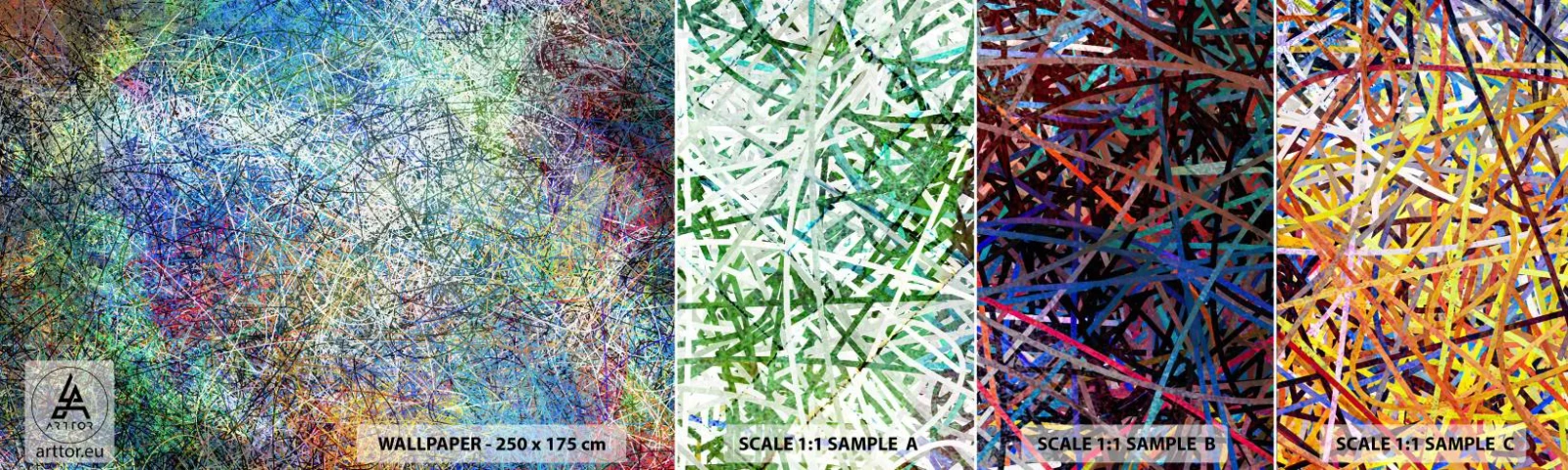 Muestra de fotomural autoadhesivo Deluxe Sticker - No es tan fácil - Abstracción, Pedazo, Patrón moderno - 100x30 cm
