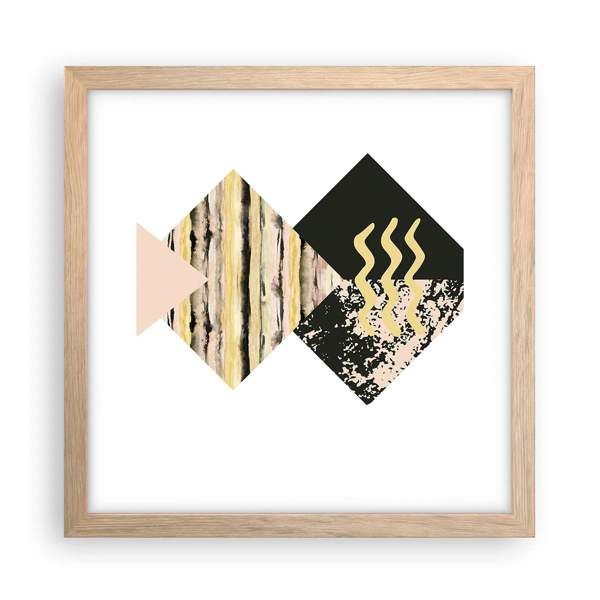 Póster en marco roble claro - No es tan sencillo - 30x30 cm