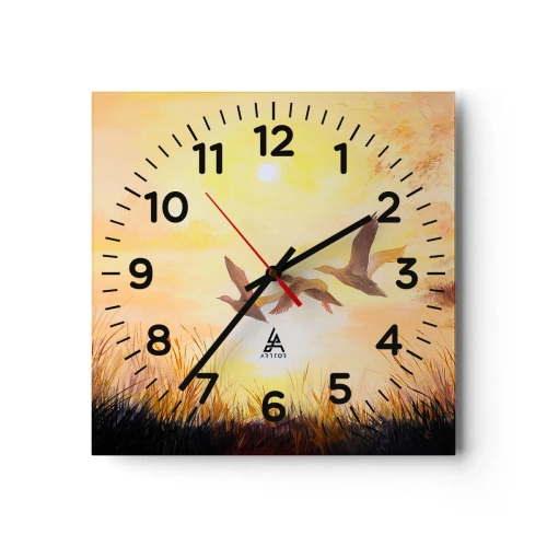 Reloj de pared - Reloj de vidrio - El comienzo de un largo viaje - 30x30 cm
