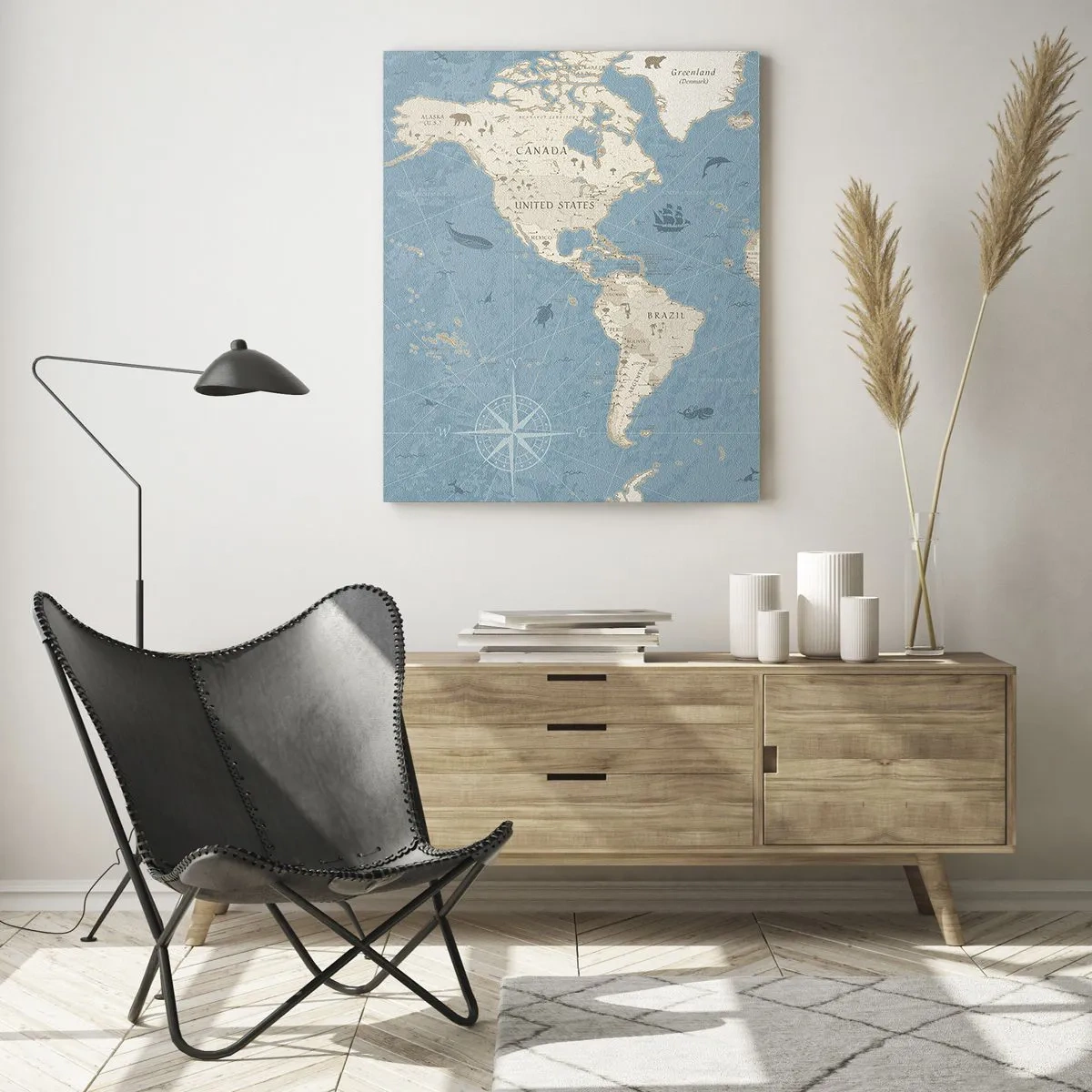 Cuadro sobre vidrio - Impresiones sobre Vidrio - Un mundo al alcance de la mano - 50x70 cm