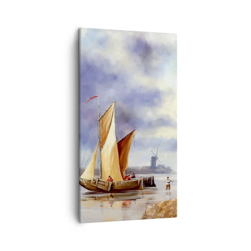 Cuadro sobre lienzo - Impresión de Imagen - El regreso de los marineros - 45x80 cm