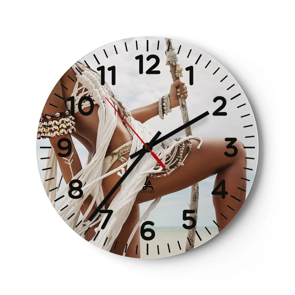 Reloj de pared - Reloj de vidrio - Sacerdotisa del sol - 30x30 cm