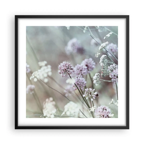 Póster en marco negro - Dulces filigranas de hierbas - 50x50 cm