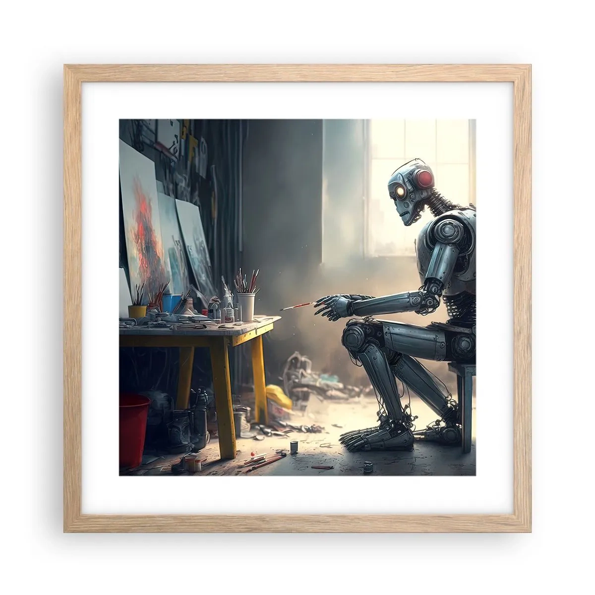 Póster en marco roble claro - El acto de creación - 40x40 cm