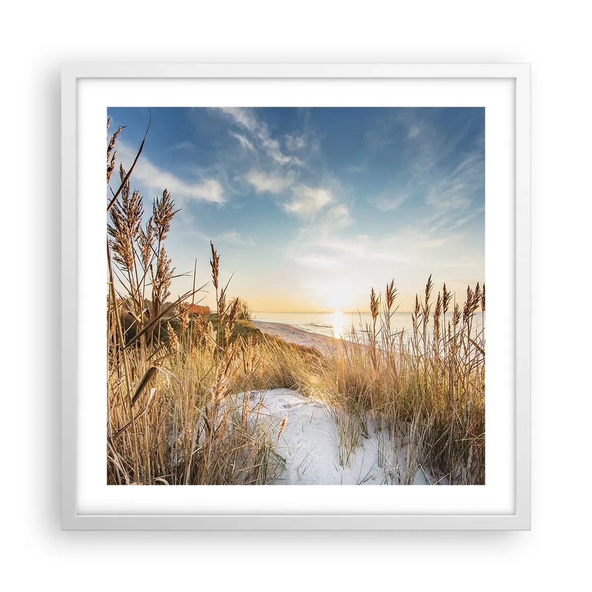Póster en marco blanco - Playa del norte - 50x50 cm