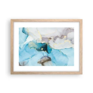 Póster en marco roble claro - Un estudio del encuentro entre el gris y el turquesa - 40x30 cm
