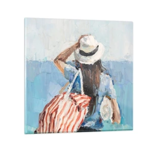 Cuadro sobre vidrio - Impresiones sobre Vidrio - Bienvenida a tus vacaciones - 30x30 cm